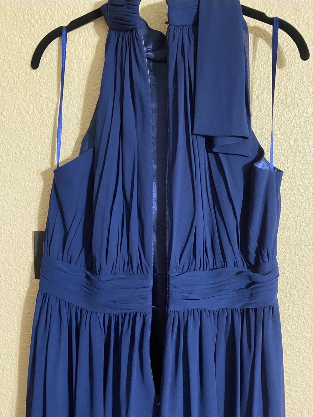 NWT Ieena for Mac Duggal Navy High Neck Chiffon Gown 55035 Size 12 - Picture 16 of 16